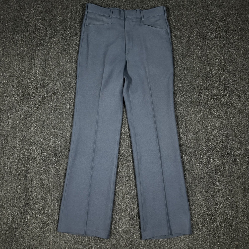 Levi's Action Slacks Mens 32x32 Gray Blue Good Vintage Sta-Prest Straight Pants